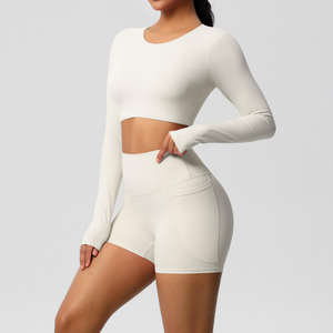 Ensemble de vêtements de sport pour femmes 2 pièces sans couture 2025 avec poches, vêtements de yoga et de fitness, tenue de sport personnalisable pour la salle de sport - Product Image 6