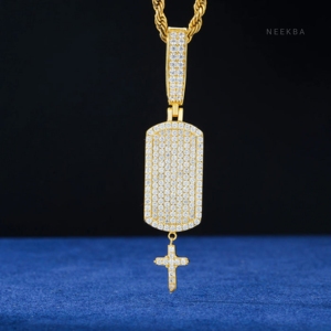 Colgante de Plata 925 con Moissanita y Cruz Colgante - Colgante de Cruz de Plata de Ley 925, Joyería Cristiana Minimalista - Product Image 2