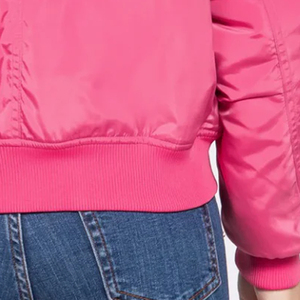 Chaqueta Bomber Clásica de Satén de Alta Calidad para Mujer, Chaqueta de Poliéster Satinado Holgada con Cierre Completo y Bolsillos, Mangas Largas - Product Image 6