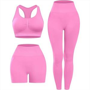 Nouvel arrivage 2026 : Ensemble de yoga 3 pièces personnalisé pour femme – Tenue de sport respirante et extensible dans les quatre sens - Product Image 2