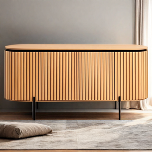 Soporte de TV de madera maciza hecho en Vietnam al por mayor para sala de estar, mueble de TV de madera, construcción duradera ecológica, OEM/ODM - Product Image 1