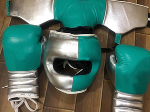 Custom Logo Real Leather Mexican <b>Style</b> Boxing Gloves, Training Sparring <b>Head</b> And Groin Guard Kit, Any Logo Label On Demand - Product Image 6