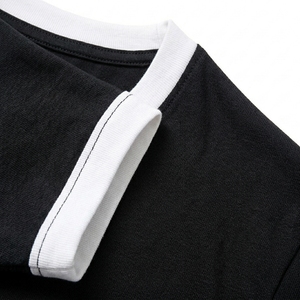 T-shirt pour homme en coton peigné léger et respirant, col rond, manches courtes, couleur unie, design uni, prix de gros - Product Image 3