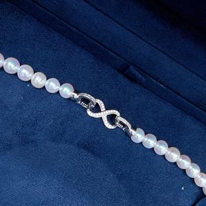 Collar de Perlas de Agua Dulce AK Casi Redondas de 6-6.5mm con Cierre de Plata S925, AAA2, Extremadamente Impecables, con Gran Brillo - Product Image 4