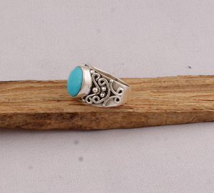 Wholesale Natural <b>Turquoise</b> <b>Ring</b> 925 Sterling Silver Vintage Statement <b>Rings</b> Semi Precious Gemstone Jewelry for Women 2026 Trend - Product Image 6