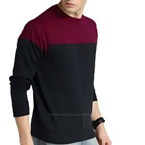 High Quality <b>Men</b>’s Oversized Colorblock Crew Neck <b>Sweatshirt</b> Cotton Fleece Casual Streetwear Winter Bulk Wholesale OEM - Product Image 3