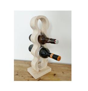 Compact Wooden <b>Wine</b> <b>Rack</b> With Vertical Design Perfect <b>For</b> Limited Counter Space And Organized Storage - Product Image 2