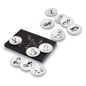 Japanese Cute Porcelain <b>Dinnerware</b> <b>Set</b> <b>for</b> Presents-Small Sauce Dish with Dogs & Cats Design - Product Image 1