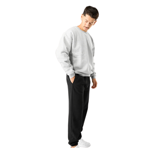 Unisex <b>Black</b> Fleece Jogger <b>Pants</b> Cotton Blend Elastic Cuff Sweatpants Casual Training OEM Custom Bulk Supply - Product Image 4