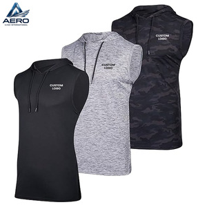 Cómodo paquete de 3 camisetas sin mangas con capucha para hombre, para entrenamiento, con cordón ajustable en diferentes tallas disponibles. - Product Image 1
