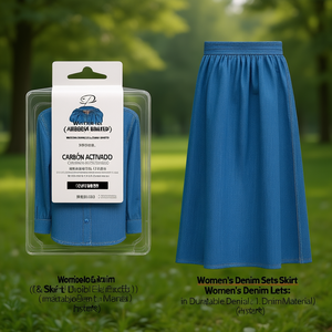 ชุดเดนิมผู้หญิง เสื้อและกระโปรง ทำจากผ้าเดนิมที่ทนทาน - Product Image 3