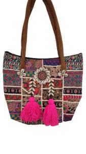 กระเป๋าปักมือสไตล์วินเทจ กระเป๋าสะพายไหล่แบบบันจารา กระเป๋าโบโฮ กระเป๋าแบบแพทช์เวิร์ค กระเป๋าแบบดั้งเดิม กระเป๋าทำมือ - Product Image 6