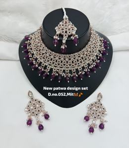 Parure de bijoux ethnique plaqué or rose avec pendentif en zircon et cristal, idéale pour mariage et soirée, pour femme - Product Image 4