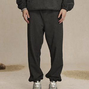 Nesta Sports Acid Washed Out Trousers Men’s Sweatpants Custom Logo Cotton Regular Fit Workout <b>Joggers</b> Elastic Waist Side Pockets - Product Image 2