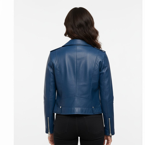 Women Custom Sheep Skin <b>Jacket</b> OEM Factory Supplier Wholesale Custom Made <b>Biker</b> Outerwear Stylish Fashion Winter Wear Casual - Product Image 3