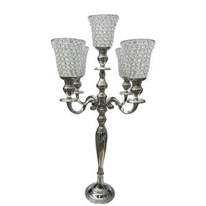 Chrome Crystal <b>Globe</b> Stand Candelabra With Crystal T-<b>lights</b> Cups Home Christmas Decoration Durable Metal Finish - Product Image 1