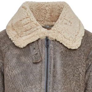 Veste d'aviateur en cuir de mouton gris sur mesure, veste de vol vintage OEM - Product Image 6