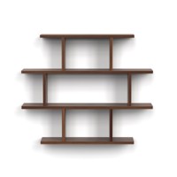 Nouvelle Arrivée Senara - Bibliothèque Murale à 4 Niveaux en Bois d'Ingénierie, Organisateur de Livres et Classeur pour Décoration et Présentation