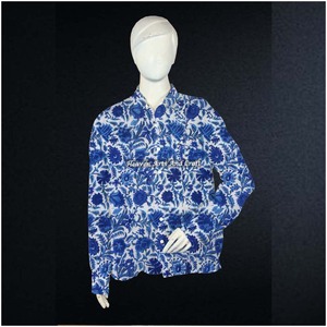 Elegant Hand Block Printed Indian Style Cotton Midi <b>Shirt</b> For Bohemian Style Casual Hand Made Cotton Fabric <b>Shirt</b> For <b>Women</b> - Product Image 6
