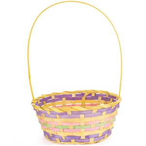 Panier naturel coloré pour cadeaux de douche de bébé nouveau-né paniers de panier cadeau en bambou en gros de qualité supérieure - Product Image 3