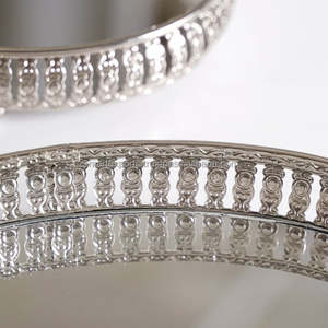 Meilleure vente plateau miroir fait à la main miroir de service plateau en métal pour la fête de mariage décoratif plateau de luxe - Product Image 3