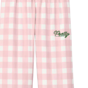 Pantalon de pyjama en flanelle à carreaux rose et blanc pour femme, en coton doux, avec cordon de serrage, coupe décontractée, bas de pyjama confortable - Product Image 3