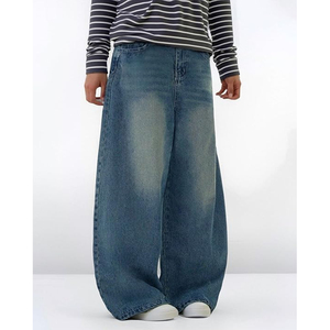 Pantalones Vaqueros Casuales Holgados de Mezclilla para Hombre, Estilo Vintage, Corte Recto, Tejido, para Todas las Temporadas, Ropa Urbana, Venta al Por Mayor - Product Image 2