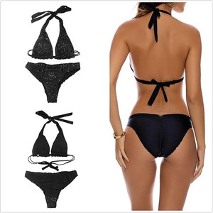 Maillot de bain femme Solid Trader de qualité supérieure, coutures robustes, couleur unie, respirant et séchage rapide - Product Image 2
