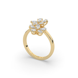 Bague de fiançailles en diamant de laboratoire taille poire 1 carat, argent sterling 925 plaqué or, luxe, certifiée IGI, style unique, légère - Product Image 4