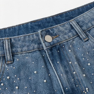 Nouvelle Tendance en Promotion : Shorts en Jean Homme de Haute Qualité, Taille Élastique, Prix Abordable, avec Strass - Product Image 4