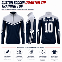 Camiseta de Entrenamiento de Fútbol para Niños, Personalizada, con Cierre de Cremallera de un Cuarto, Manga Corta, Transpirable, de Secado Rápido, Proveedor OEM