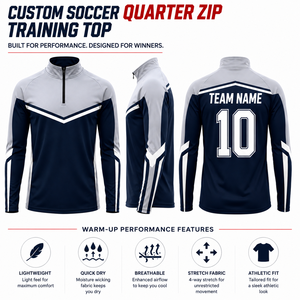 Custom Soccer Quarter Zip Training <b>Top</b> Manufacturer Football Drill <b>Top</b> Quick Dry Teamwear OEM Supplier - Product Image 3