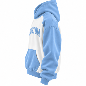 Sudadera con Capucha Unisex Estampada a Bloques de Color Personalizada, Manga Regular, Ajuste Holgado, Felpa Francesa, Ropa Casual de Invierno, Diseño con Letras en la Parte Delantera - Product Image 3