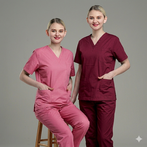 Twill cotton Stretchable <b>Scrub</b> <b>Tops</b> and trouser for Nurses Hospital Use ODM Supply - Product Image 6