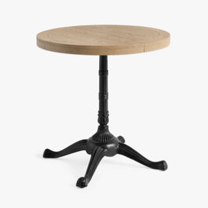 Cast <b>Iron</b> Round Wooden Top Dining <b>Table</b>, Black Metal Base Metal Dining <b>Table</b> For Home & Restaurant Use Dining <b>Table</b> 4 Seater - Product Image 1