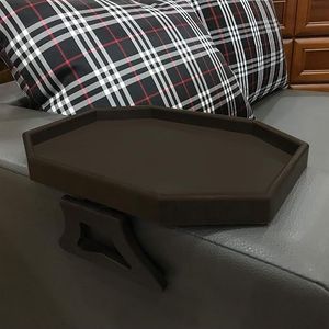 Cherry-Colored Recliner Armchair Organizer <b>Tray</b> Side <b>Tables</b> Sofa Armrest Clip-On Food Grade Plastic Serving <b>Tray</b> - Product Image 1