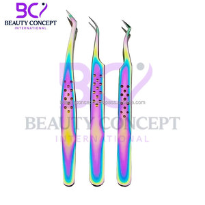 Pinzas Multifuncionales de Acero Inoxidable con Efecto Arcoíris, Serie Experta, para Extensión de Pestañas - Product Image 6