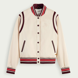 Women's Short Wool Lightweight Button Down Varsity Jacket Breathable Outerwear Windbreaker for Winter - Product Image 1