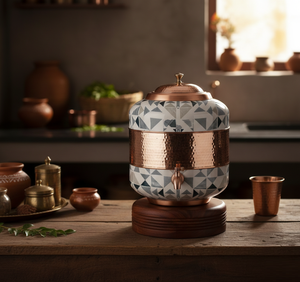 Distributeur d'eau en cuivre pur avec robinet pour la maison, la cuisine, le bureau, l'hôtel, conteneur de stockage et de service de boissons - Product Image 1