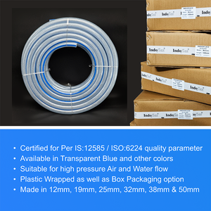 Tuyau d'extincteur flexible haute pression en PVC tressé Ascent India WLB02 TP Indoflex, 19,5 mm ID x 25,5 mm OD, 10 bars WP, 40 bars - Product Image 5