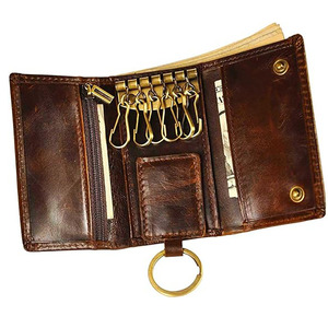 กระเป๋าใส่กุญแจหนังแท้ RFID พร้อมซิปคุณภาพสูงและฮาร์ดแวร์ทนทาน สำหรับการเดินทางและใช้งานในสำนักงาน ขายในราคาประหยัด - Product Image 1