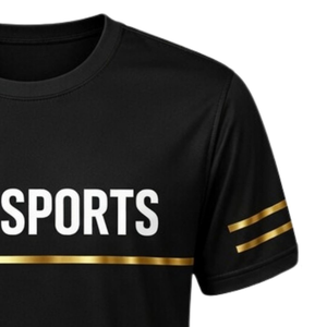 T-shirt de sport noir pour homme en polyester, tenue d'entraînement, vêtement de performance décontracté pour le hockey et les activités de plein air - Product Image 5