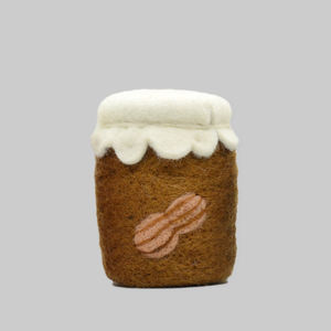 Pot à confiture décoratif en feutre de laine, fait main avec de la laine douce et écologique - Miniature réaliste avec amandes en feutre - Product Image 1