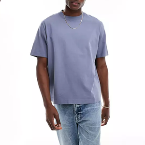 T-shirt court épais décontracté à imprimé personnalisé, coupe oversize, style streetwear, tricoté pour homme, idéal pour l'été - Product Image 5