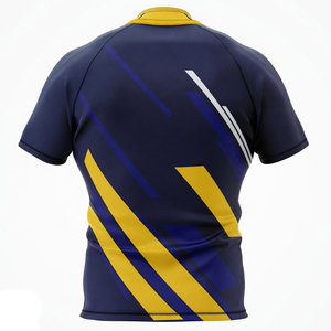 เสื้อรักบี้โลโก้สั่งทำ แขนสั้น ระบายอากาศได้ดี เสื้อกีฬา สำหรับฝึกซ้อมกลางแจ้ง ชุดทีมชาย ชุดแข่งขัน สีสั่งทำได้ - Product Image 5