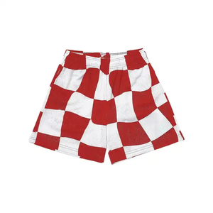 High Quality Heavy 5 Inch Inseam 6 Inseam Men Basketball Polyester Sublimation Double <b>Layer</b> Custom logo Mesh Shorts With Pockets - Product Image 3