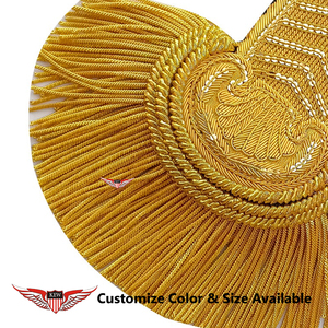 KEW - Epaulette de Hombro Metálico Amarillo Bordado, Accesorio Decorativo de Lujo para Prendas - Product Image 2