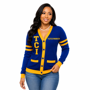 Créez des logos personnalisés Sigma Gamma Rho sur des pulls en tricot à col en V pour les sororités/fraternités/écoles/collèges/universités - Product Image 1