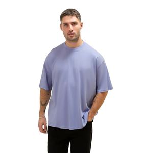 เสื้อยืดโลโก้ปักลายสำหรับผู้ชายทรงโอเวอร์ไซส์แขนสั้นผ้าฝ้าย100% สำหรับฤดูกาลที่กำหนดเอง - Product Image 1