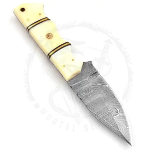 Cuchillo de caza de acero de Damasco, mango de hueso de camello, cuchillo de caza de supervivencia al aire libre, herramienta múltiple, cuchillos de Camping - Product Image 4
